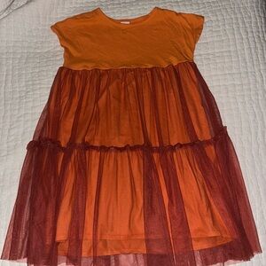 Girls dress, size 7, beautiful orange color, NWOT